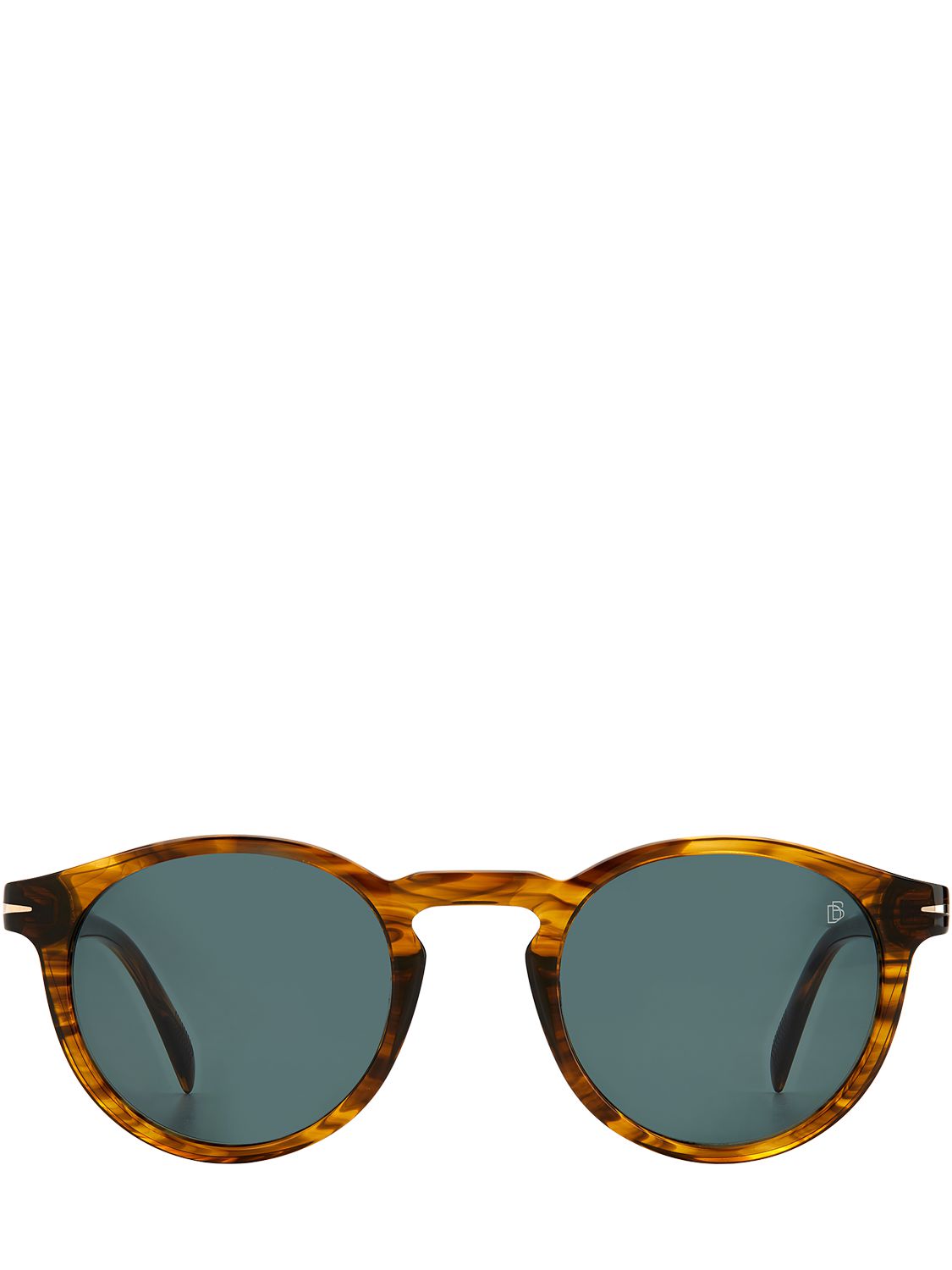 Db Eyewear By David Beckham Db Round Acetate Sunglasses In Horn,green ModeSens