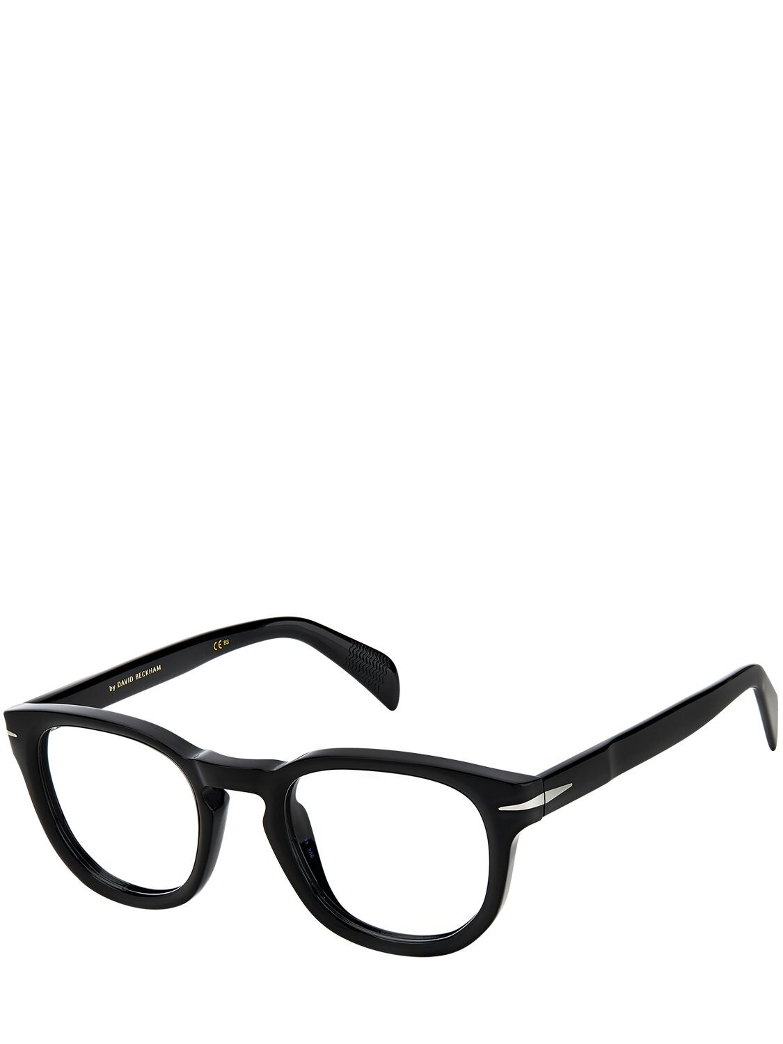 Shop Db Eyewear By David Beckham Db Round Acetate Eyeglasses In Black