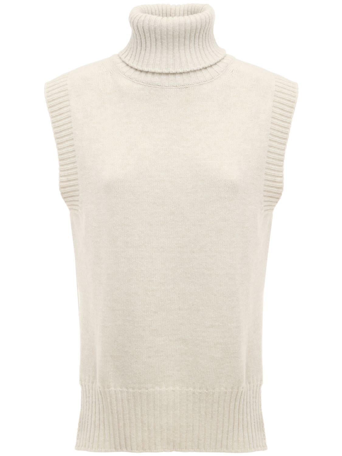 The Frankie Shop - High neck wool blend knit vest - Grey | Luisaviaroma