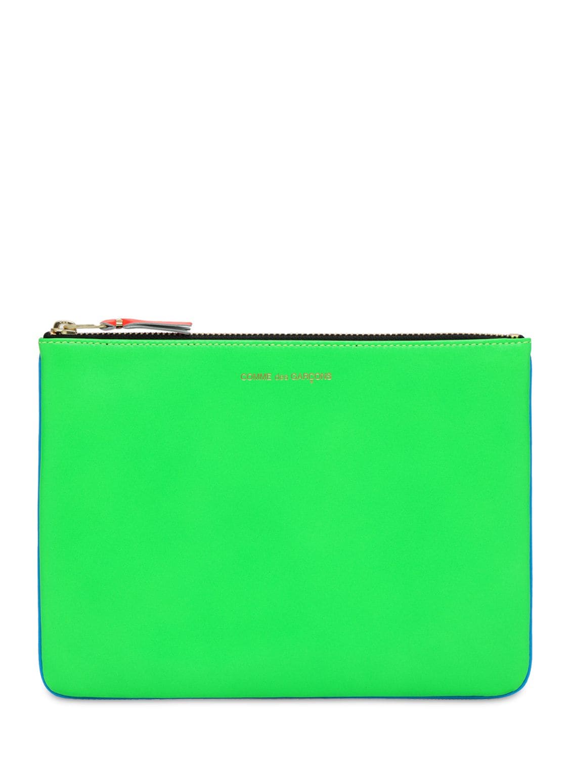 COMME DES GARÇONS SUPER FLUO BI-COLOR LEATHER POUCH,73IY0I017-QI9HUG2