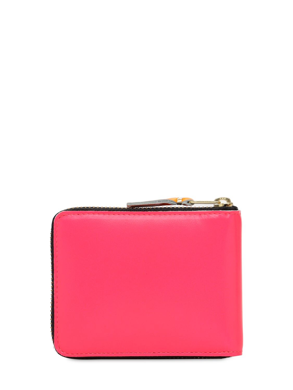 Shop Comme Des Garçons Super Fluo Leather Zip-around Wallet In Pink