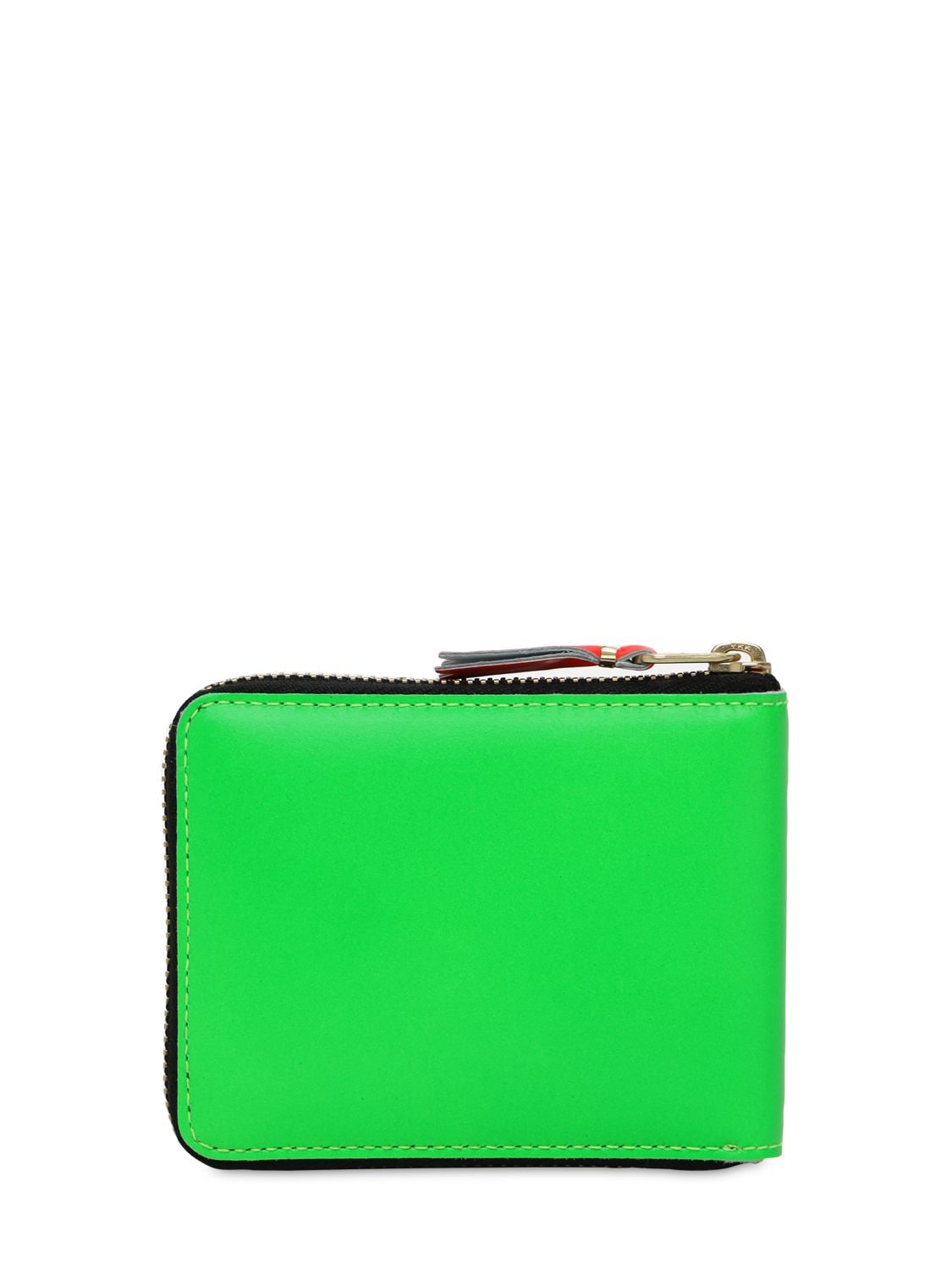 Shop Comme Des Garçons Super Fluo Leather Zip-around Wallet In Green