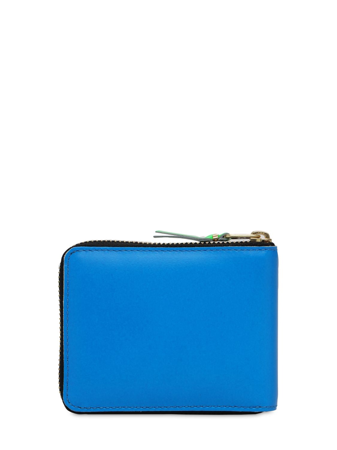 Shop Comme Des Garçons Super Fluo Leather Zip-around Wallet In Blue