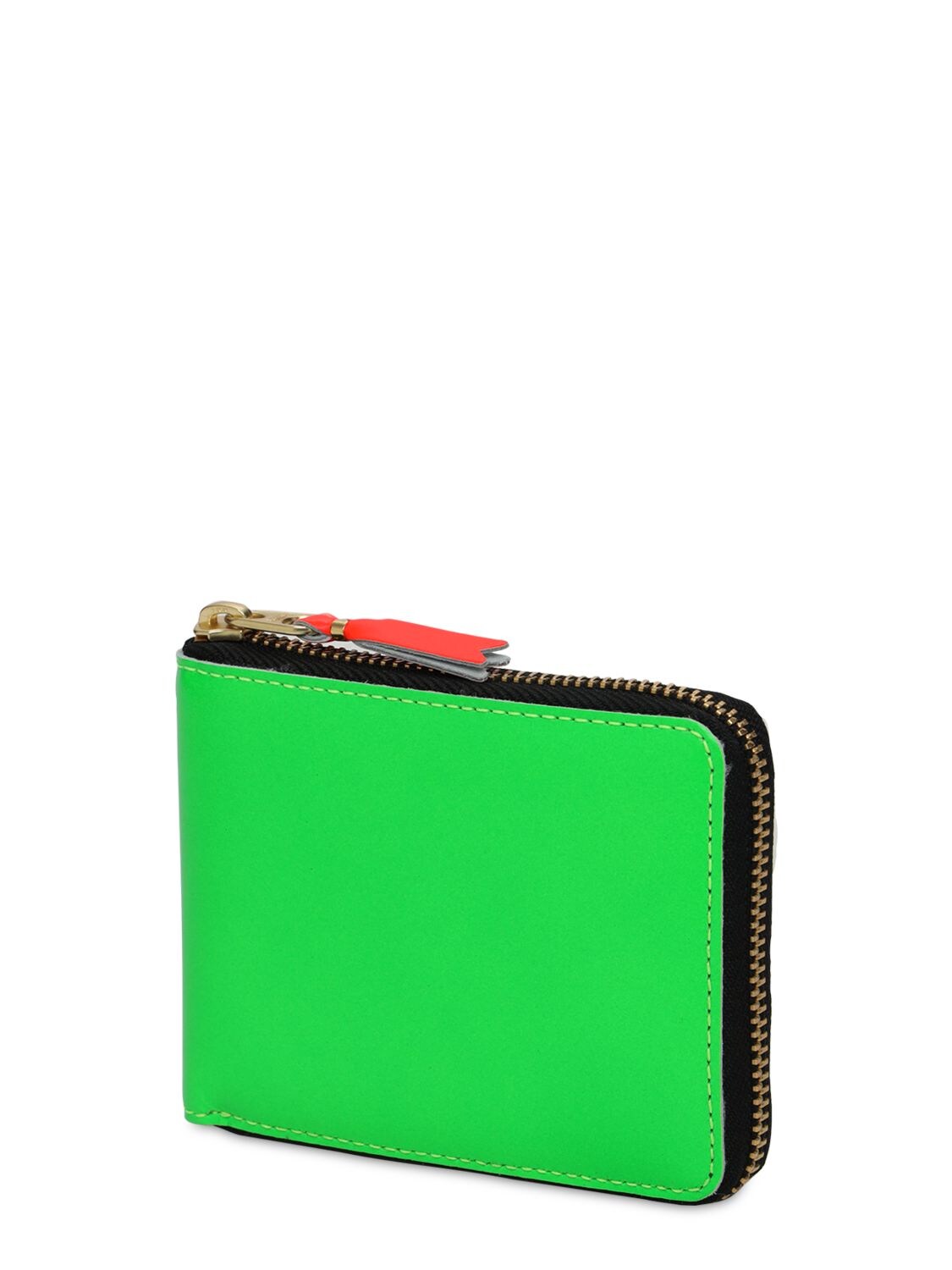 Shop Comme Des Garçons Super Fluo Leather Zip-around Wallet In Green