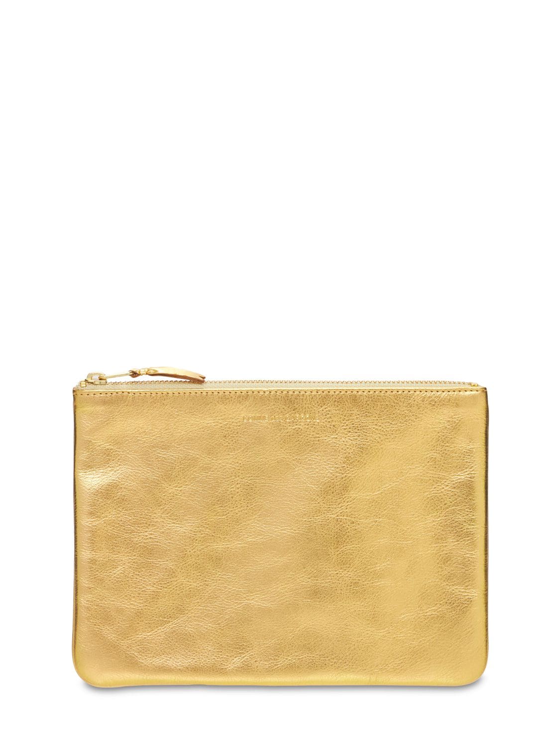 Metal Leather Zipped Pouch