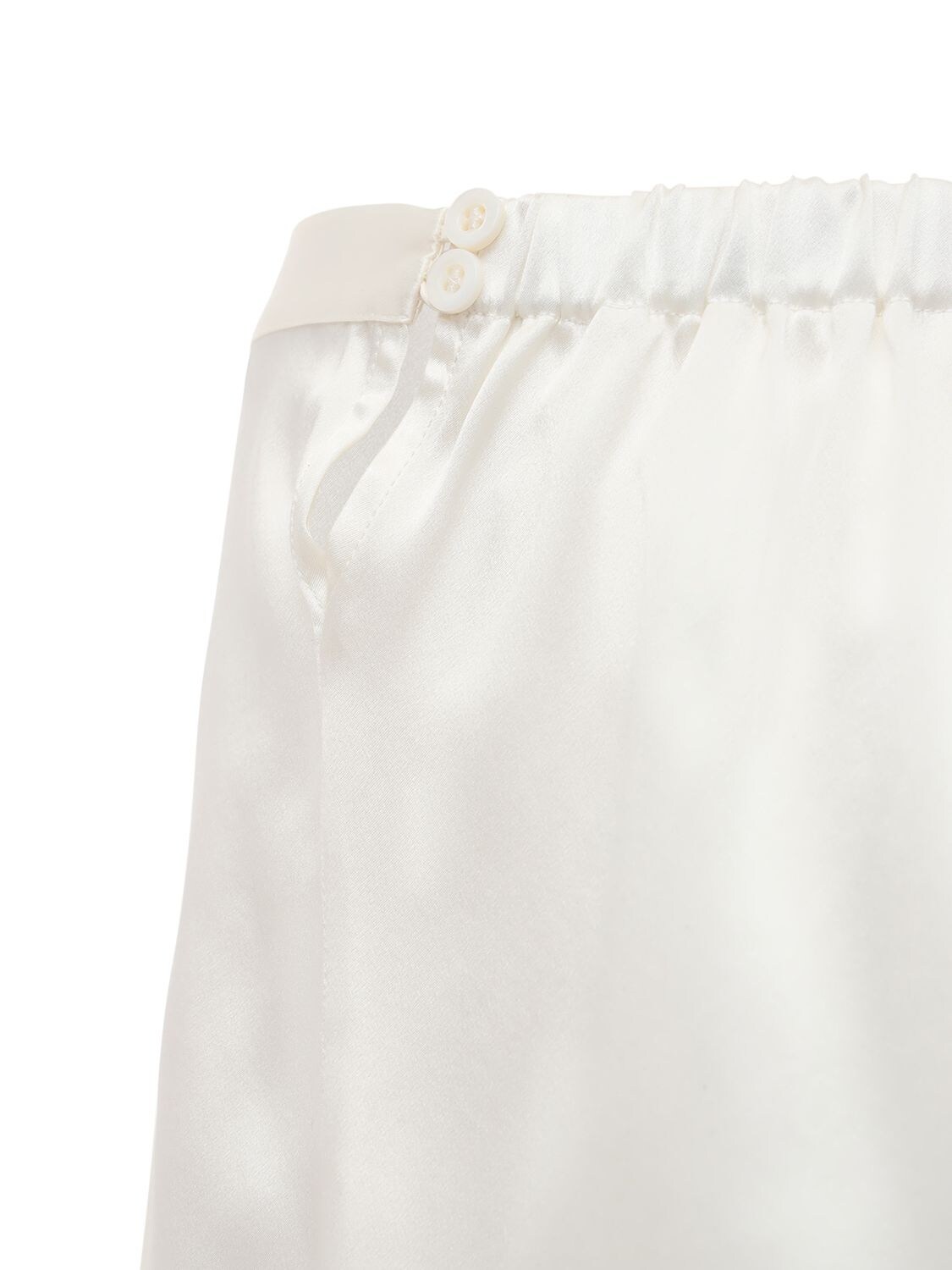 Shop La Perla Silk Satin Shorts In Ivory