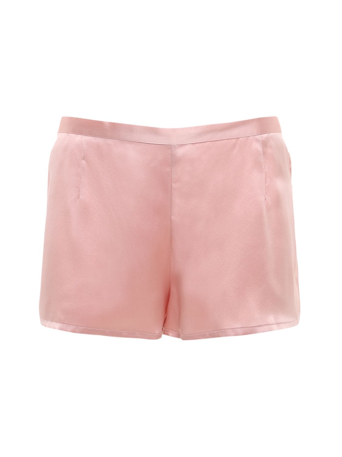 Shop La Perla Silk Satin Shorts In Pink