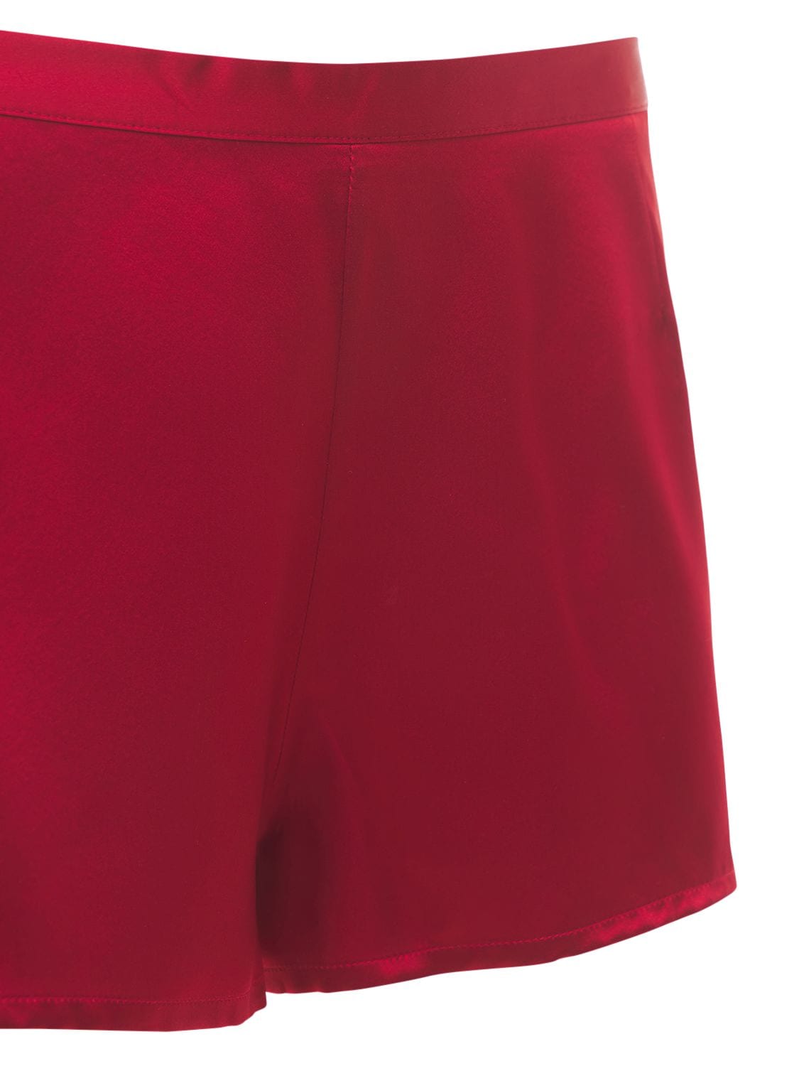 Shop La Perla Silk Satin Shorts In Red
