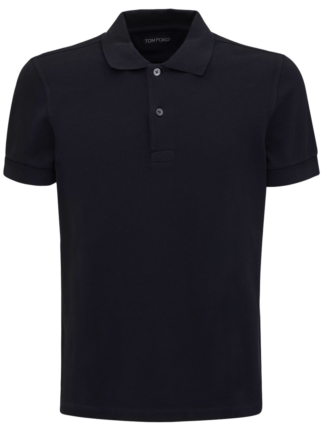 Tom Ford Men's Tennis Pique Garment-dyed Polo In Black