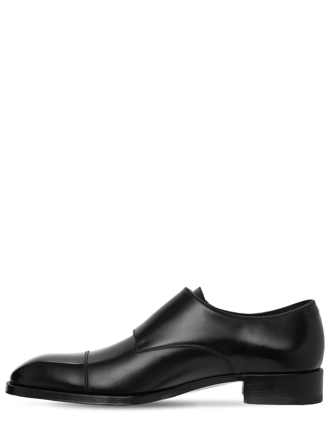 Tom Ford Men's Burnished Double-monk Leather Loafers In Black | ModeSens