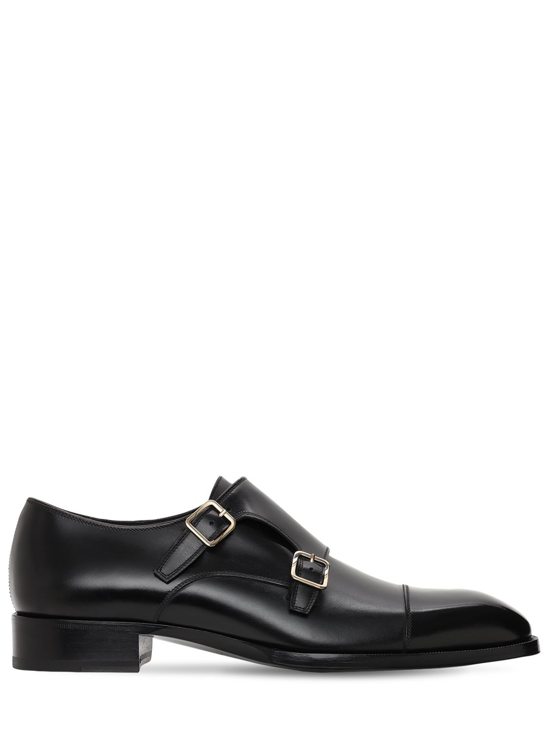 TOM FORD 30MM MONK STRAP LEATHER SHOES,73IY1E004-TKVS0