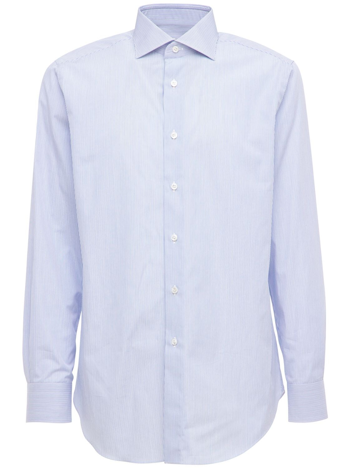 BRIONI STRIPES DINO FIT COTTON POPLIN SHIRT,73IY3C009-OTA0MQ2