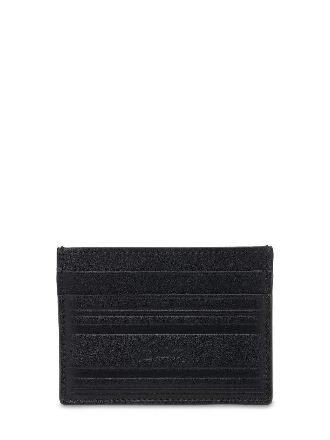 Brioni Leather Card Holder In Black,blue