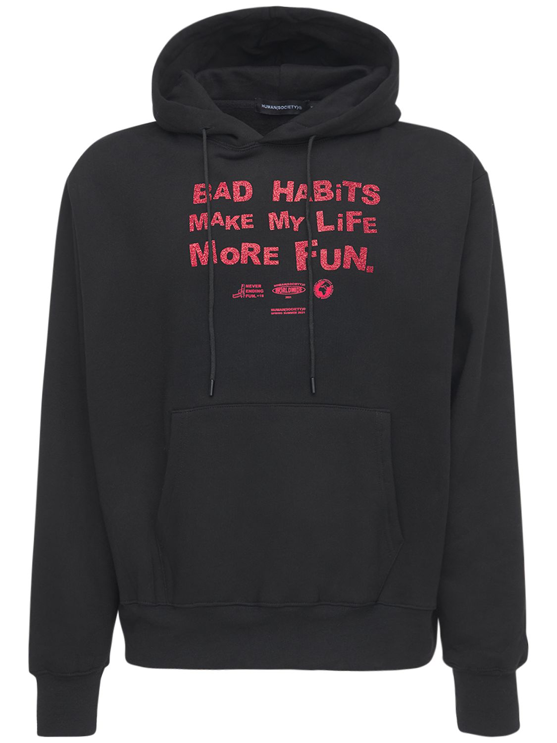 Hoodie Aus Baumwollmischung Mit Druck