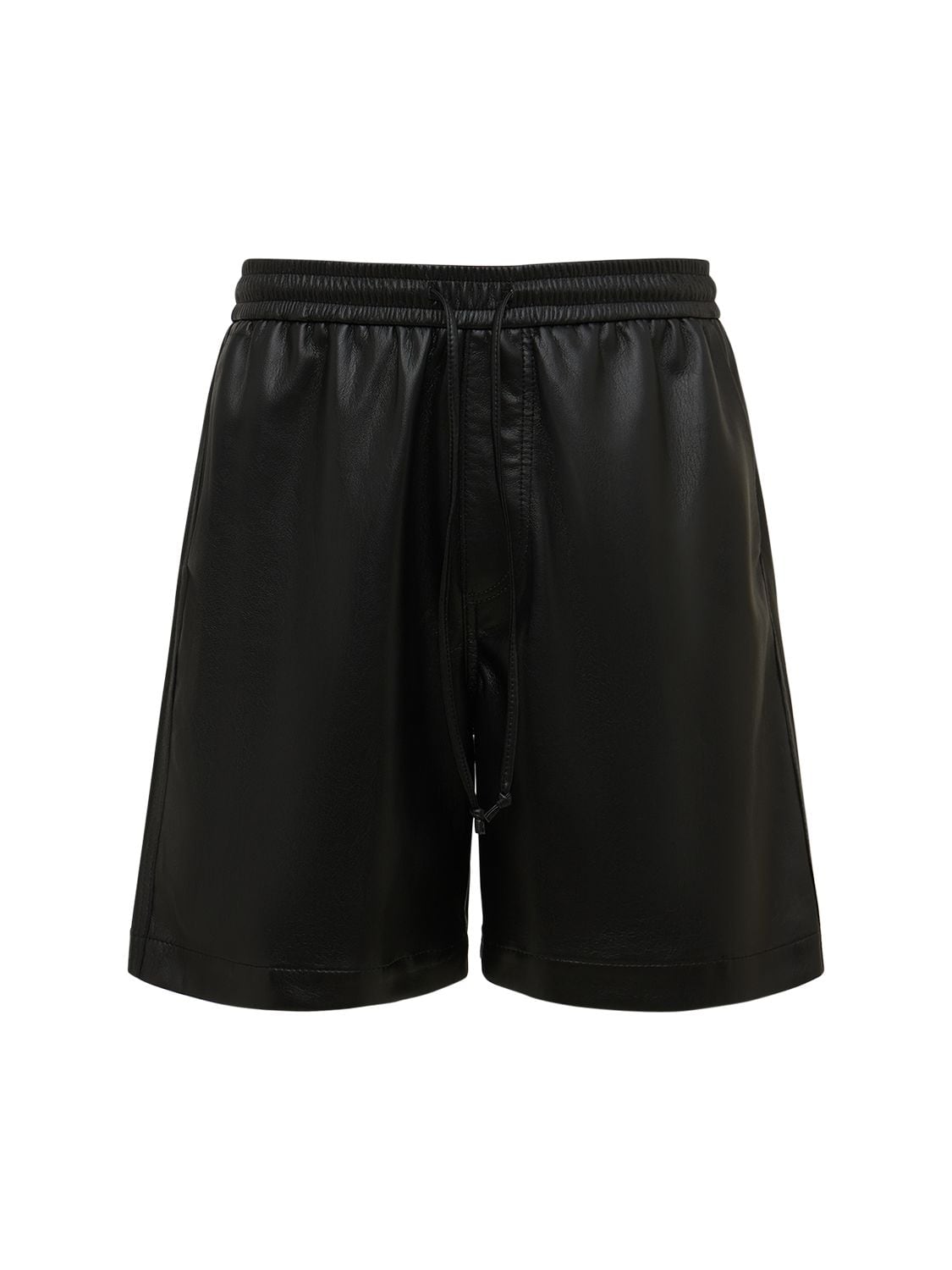 Image of Faux Leather Sweat Shorts