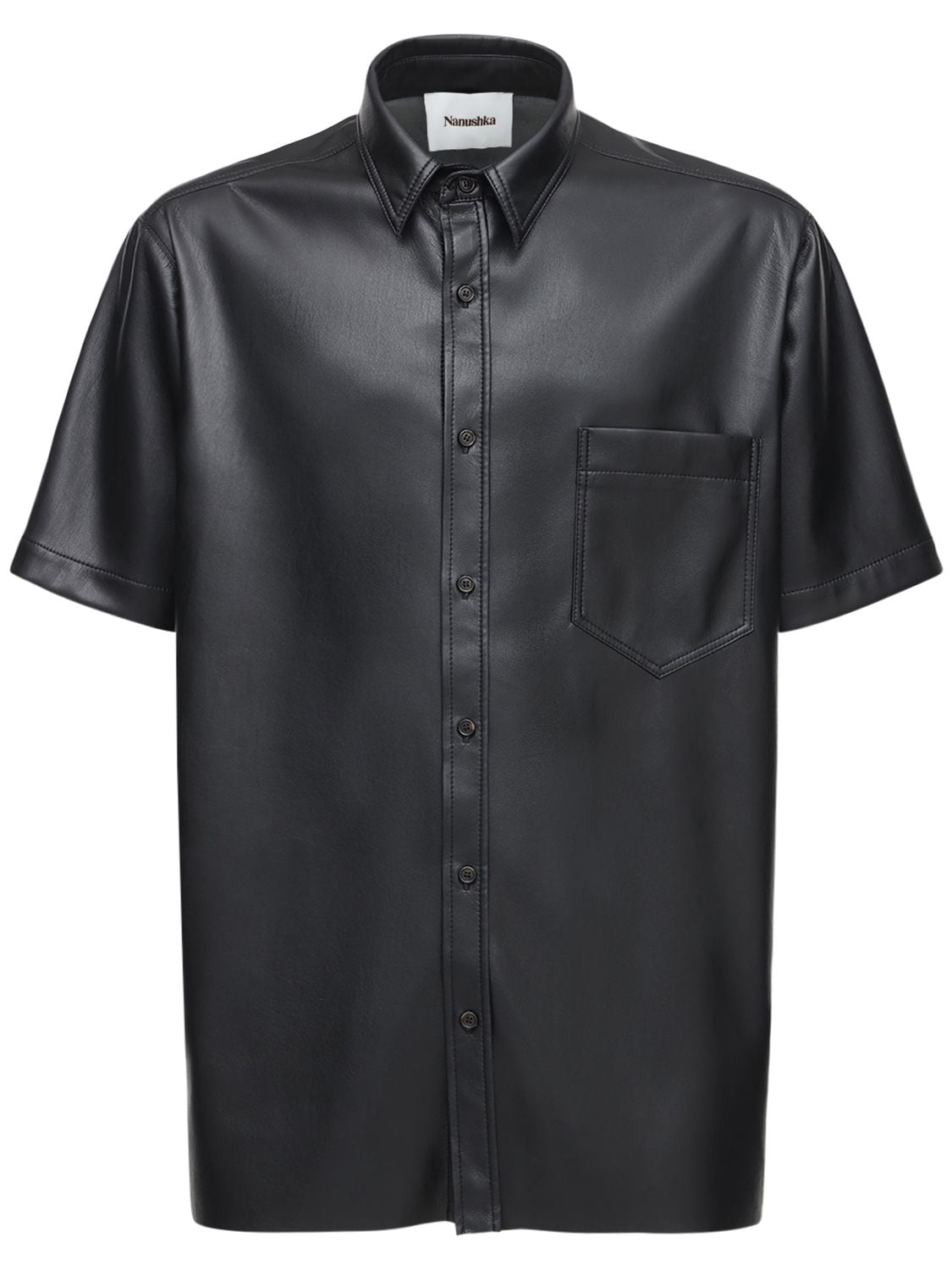 Image of Faux Leather Shirt