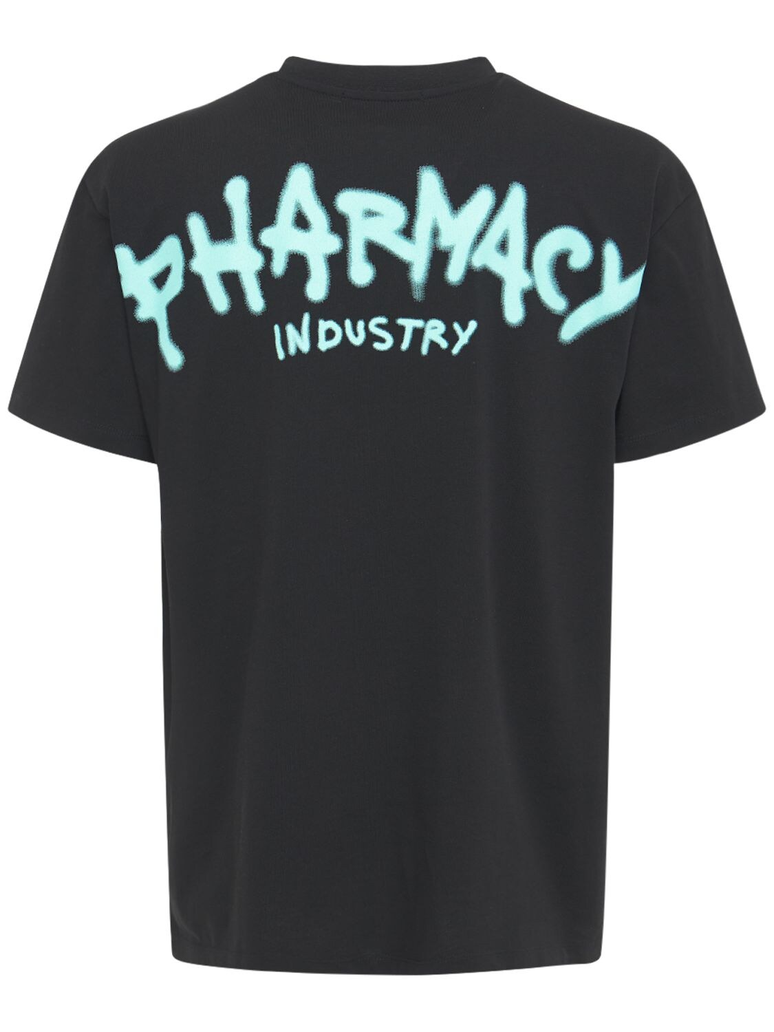 Pharmacy Industry Black Man T-shirt With Maxi Rabbit And Graffiti Logo ...