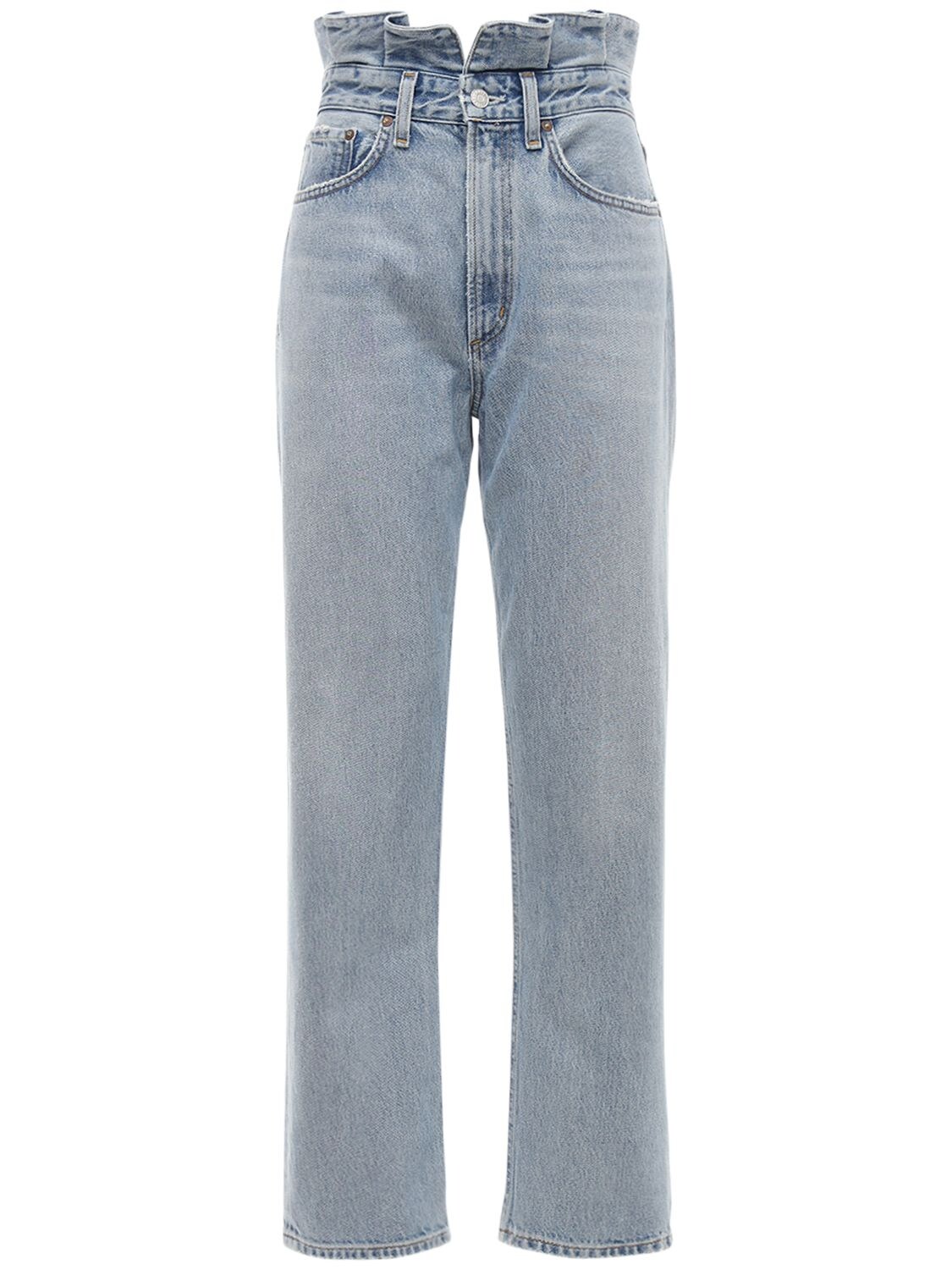 Agolde - Ruffled waistband high waist jeans - | Luisaviaroma