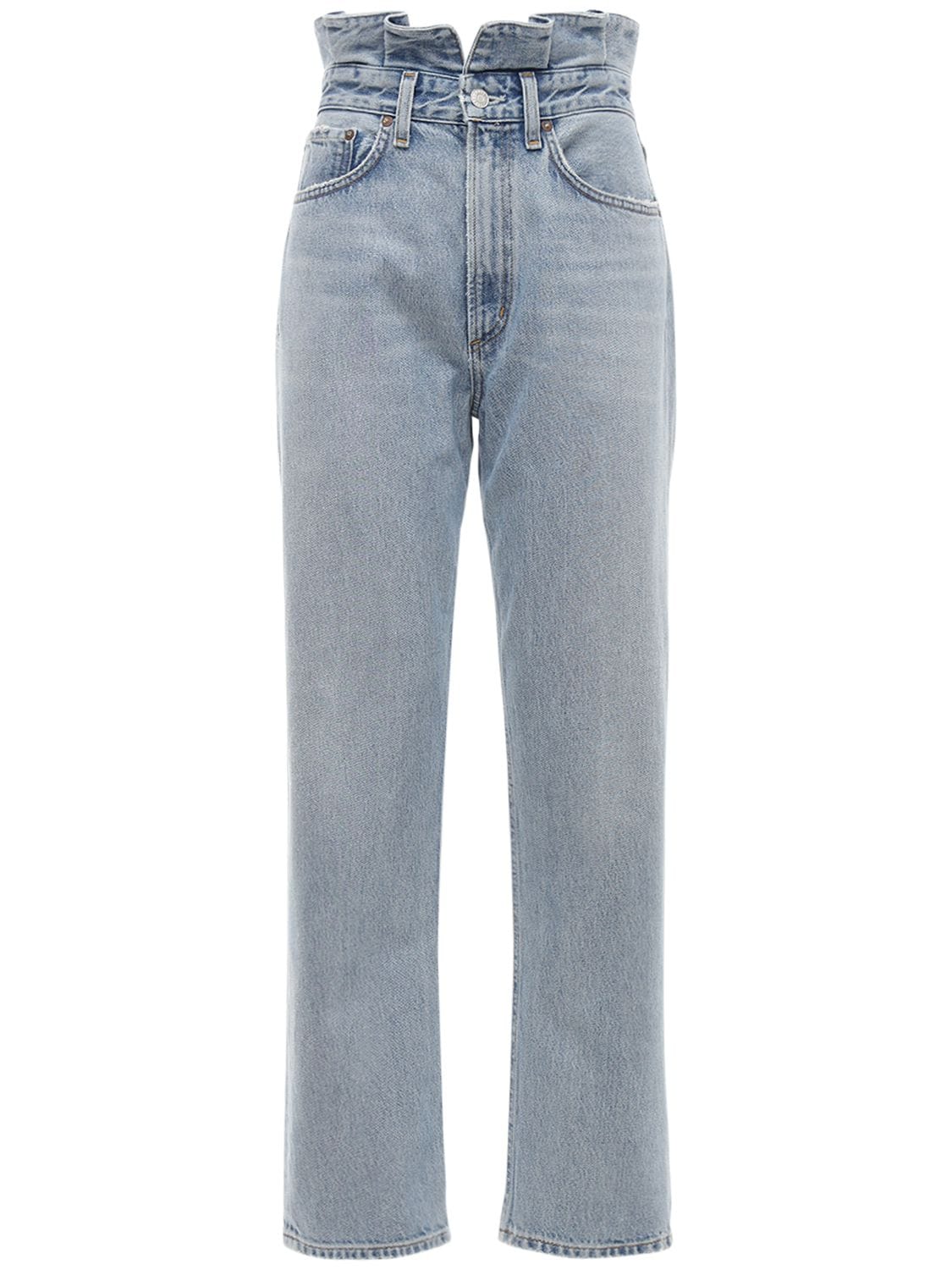 Agolde Ruffled Waistband High Waist Denim Jeans ModeSens