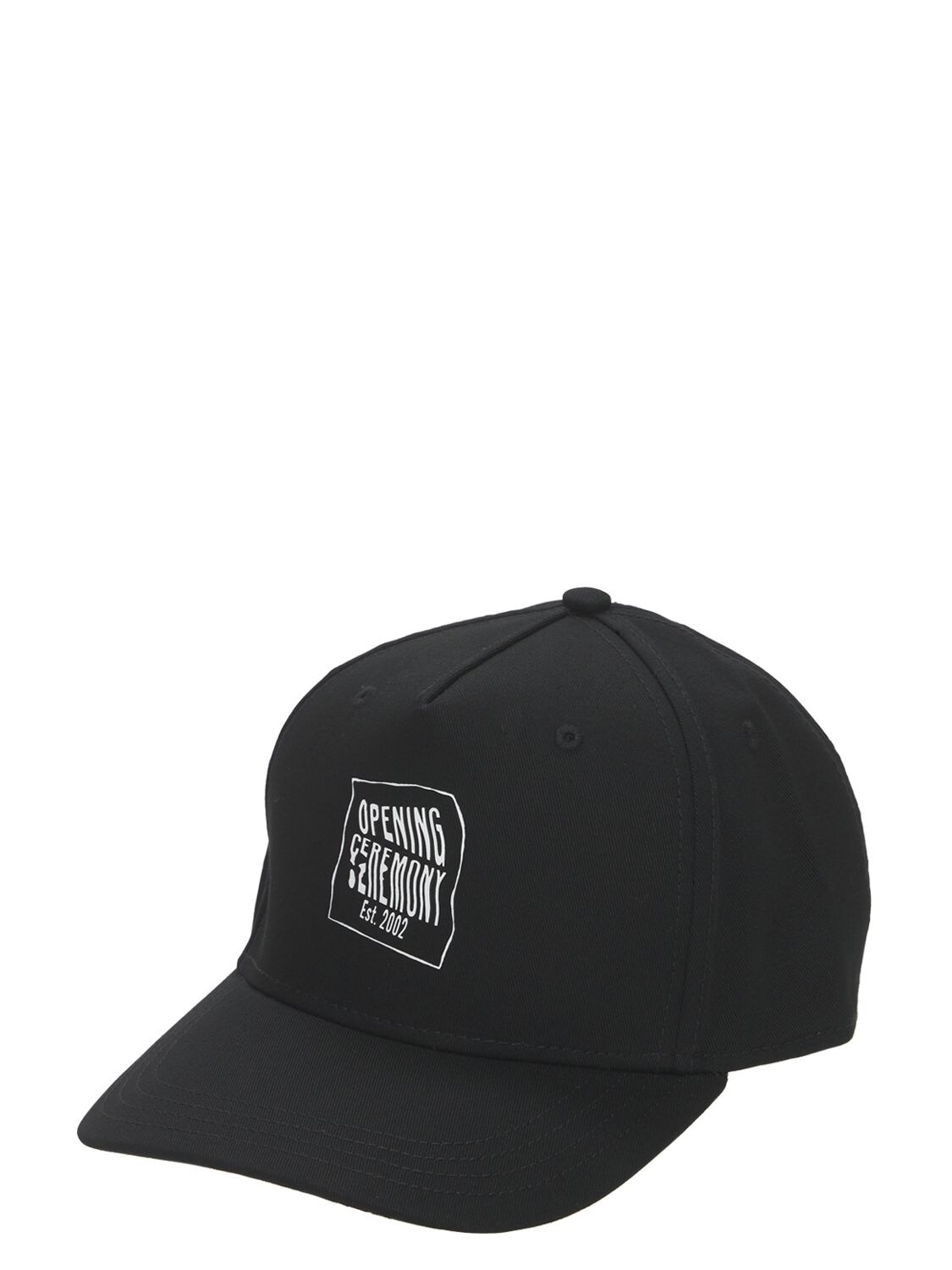 Shop Opening Ceremony Warped Logo Cotton Canvas Cap In Чёрный,белый