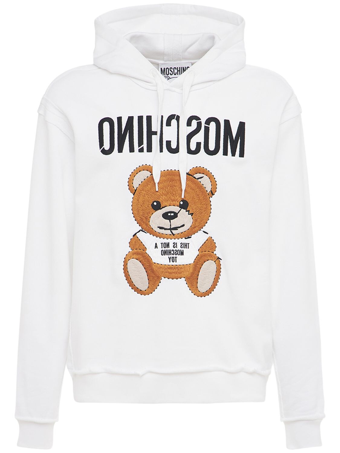 Moschino LOGO & TEDDY EMBROIDERED HOODIE