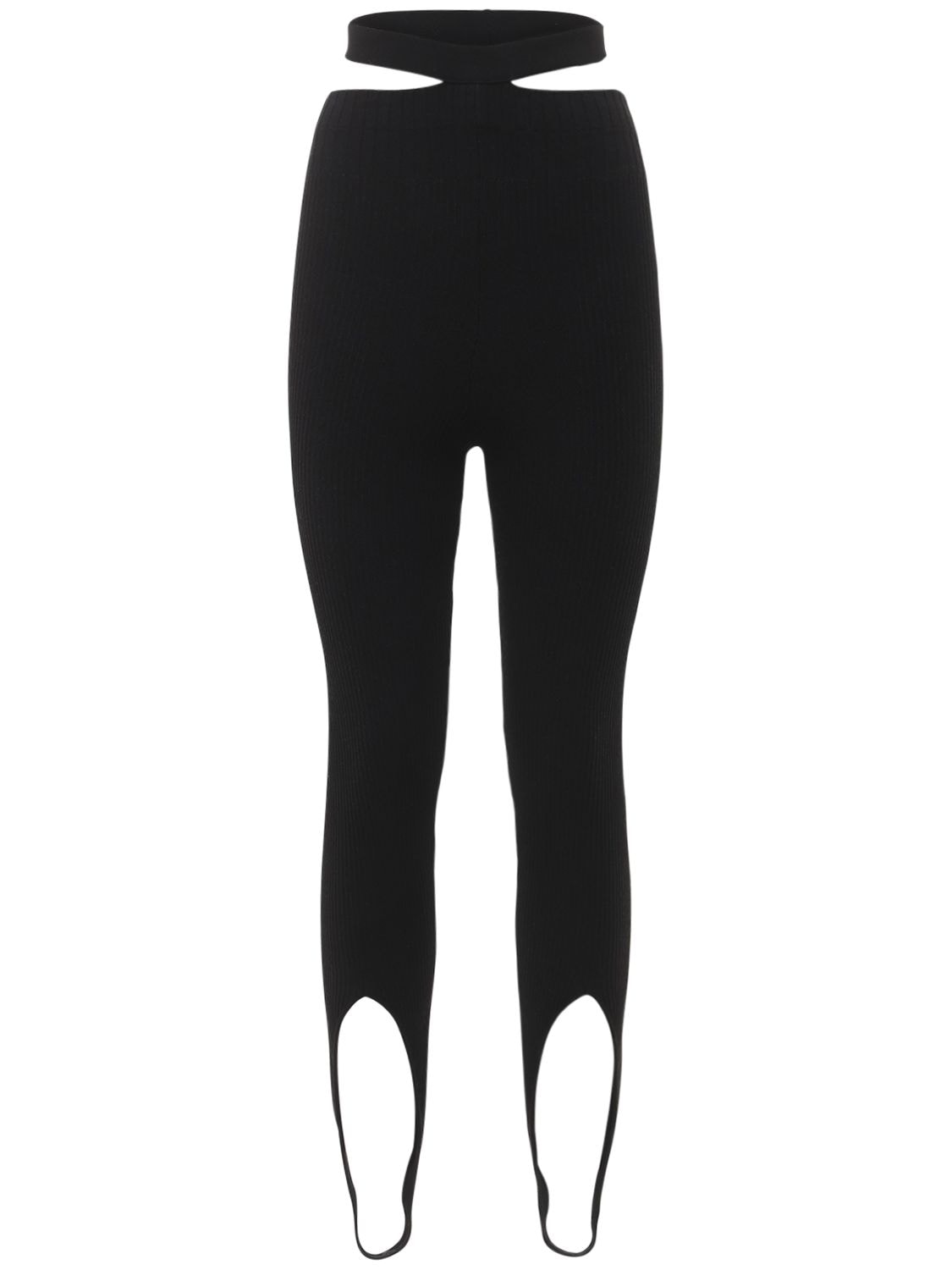 Andrea Adamo - Viscose blend rib knit stirrup leggings - | Luisaviaroma