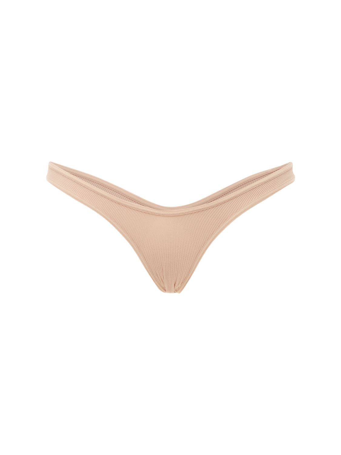 Stretch Ribbed Jersey Dipped Thong