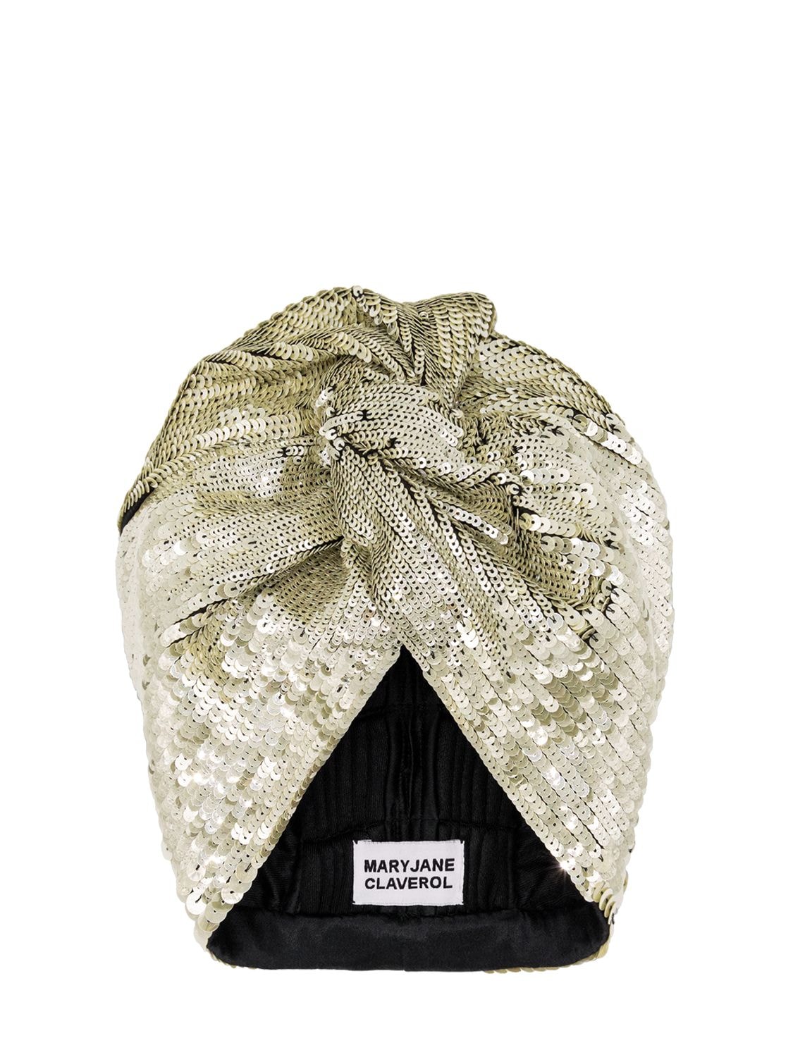 Mary Jane Claverol Adele Sequined Turban In Green