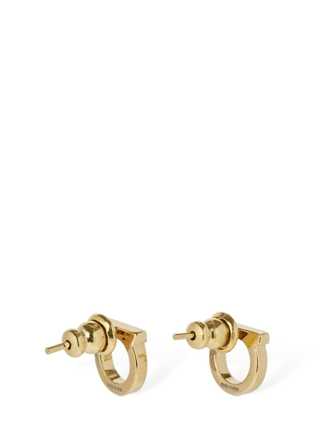 Shop Ferragamo Gancio Stud Earrings In Gold