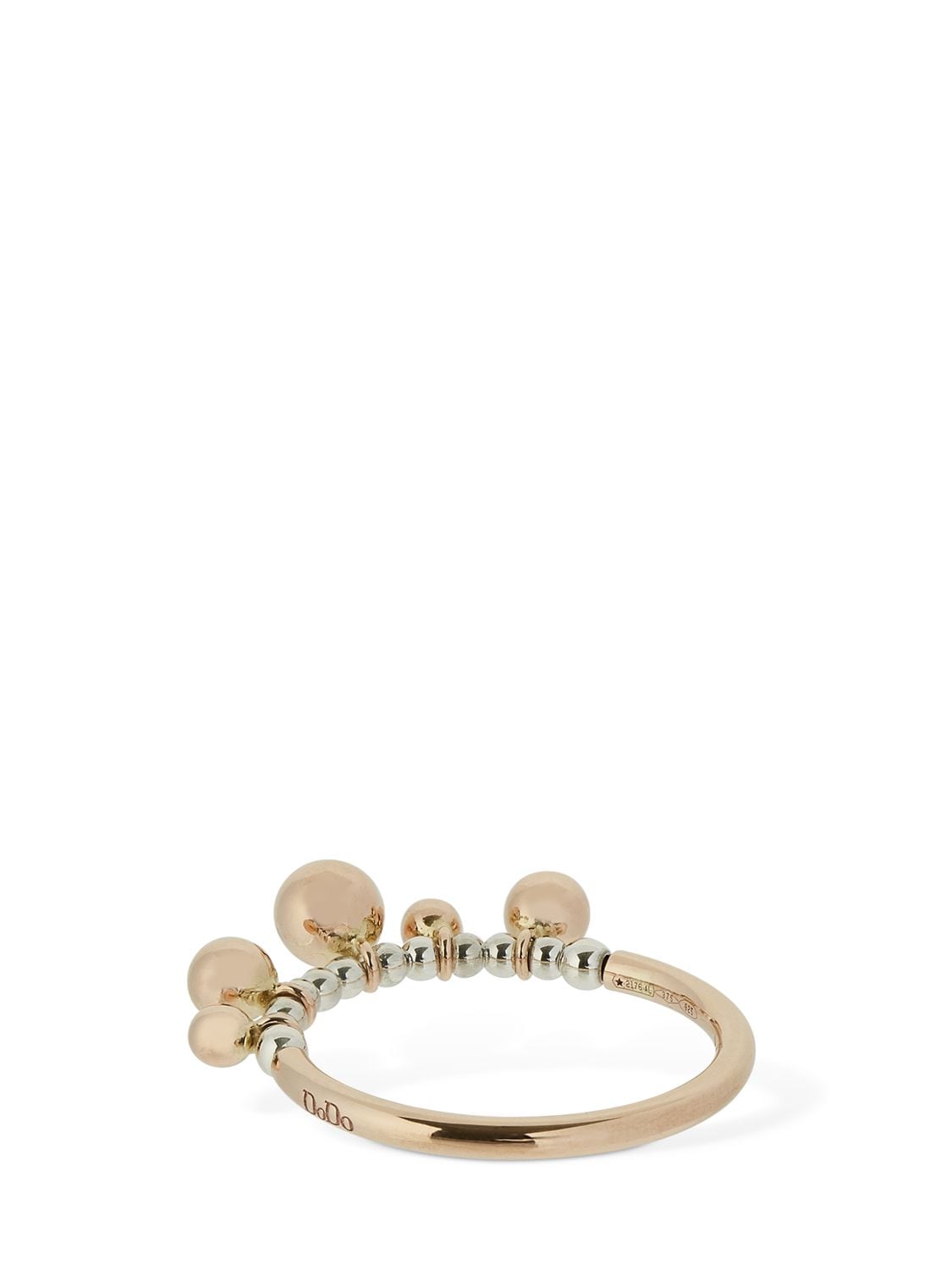 Shop Dodo 9kt Rose Gold Bollicine Thin Ring In Gold,silver