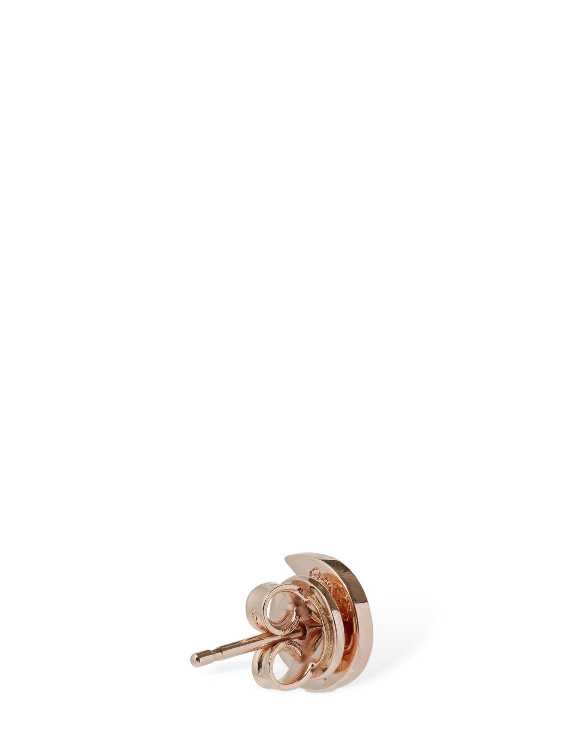 Shop Dodo 9kt Luna Stud Mono Earring W/ Diamonds In Crystal,gold