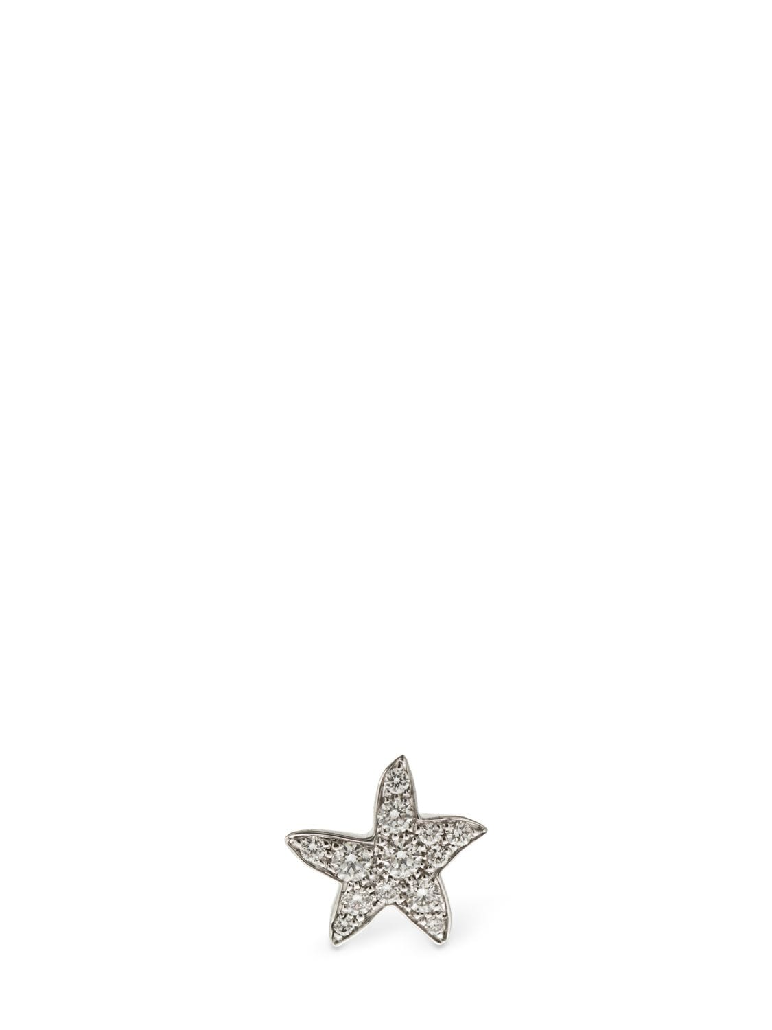 Dodo 18kt Stellina Mono Earring W/ Diamonds In Crystal,silver