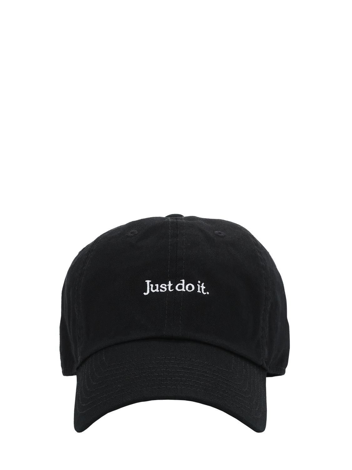 Nike Just Do It Washed Cotton Cap In Black