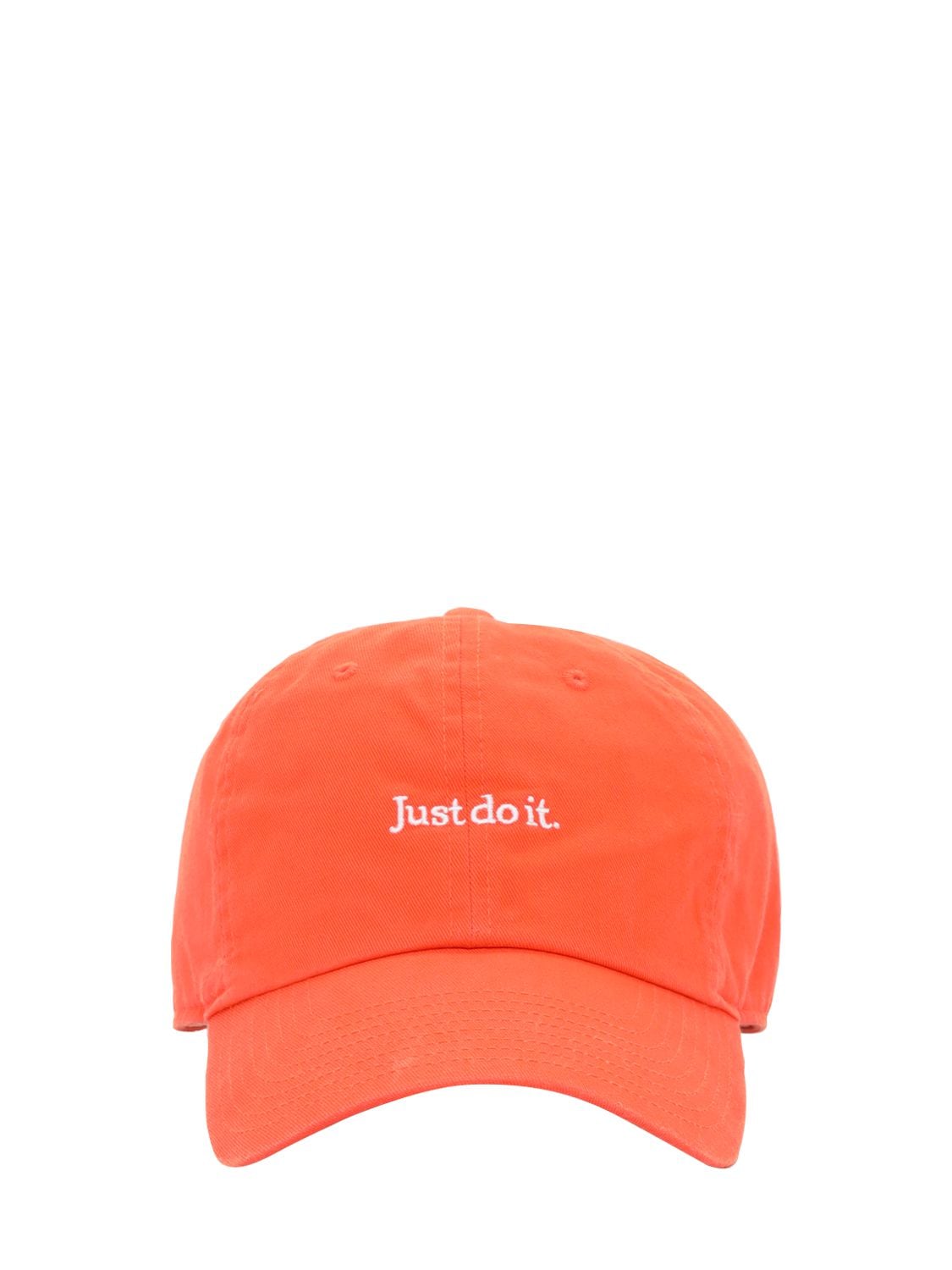 Nike Just Do It Washed Cotton Cap In Orange