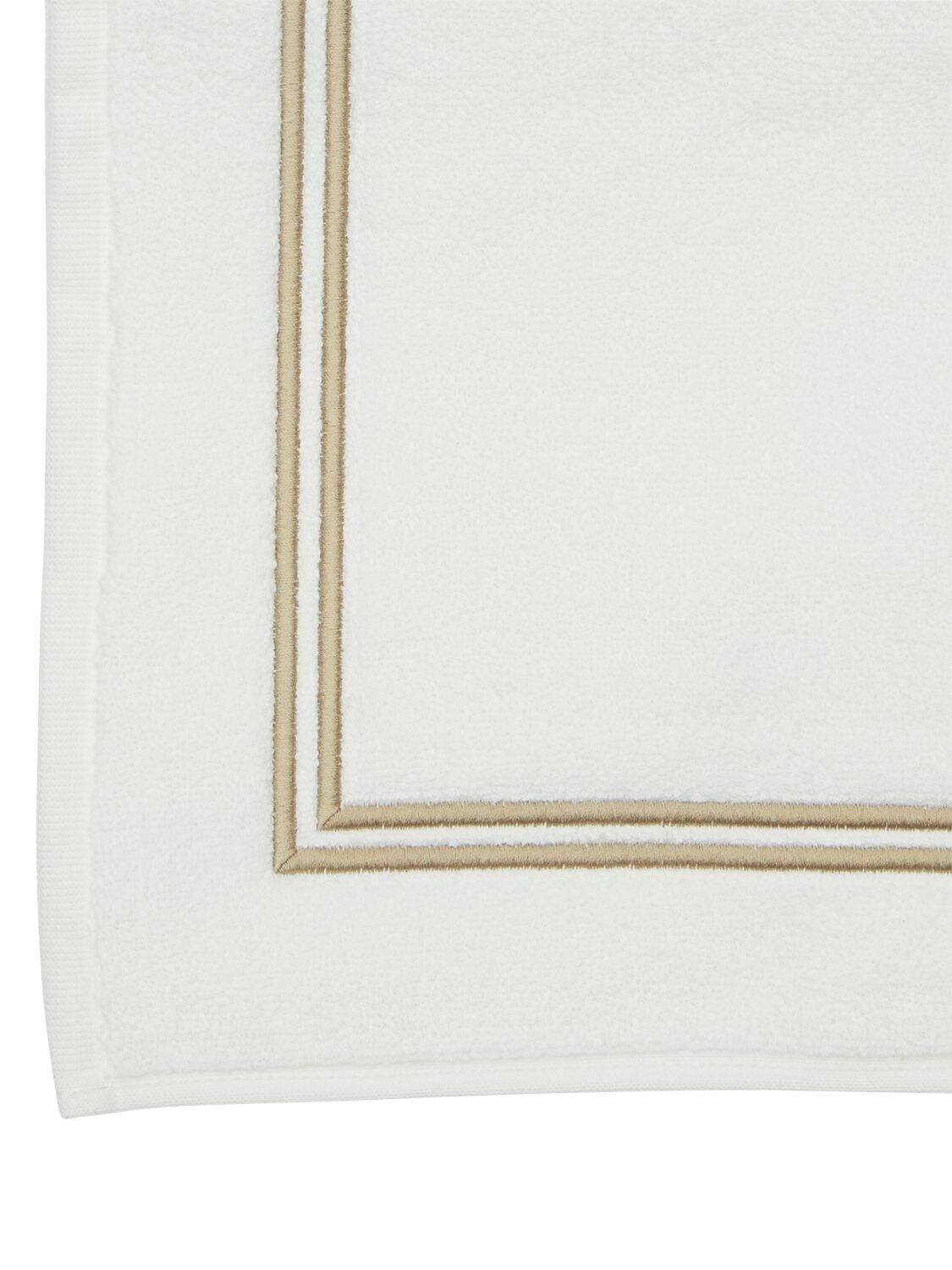 Shop Frette Hotel Classic Bath Mat In White,khaki