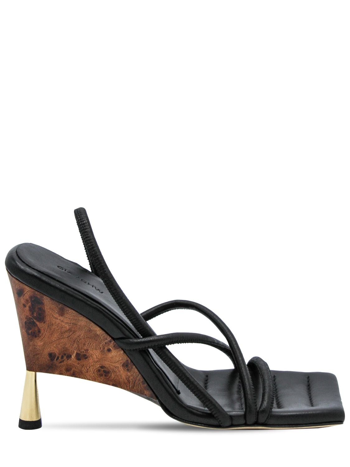 Gia X Rhw 100mm Rosie 2 Leather Sandals In Black