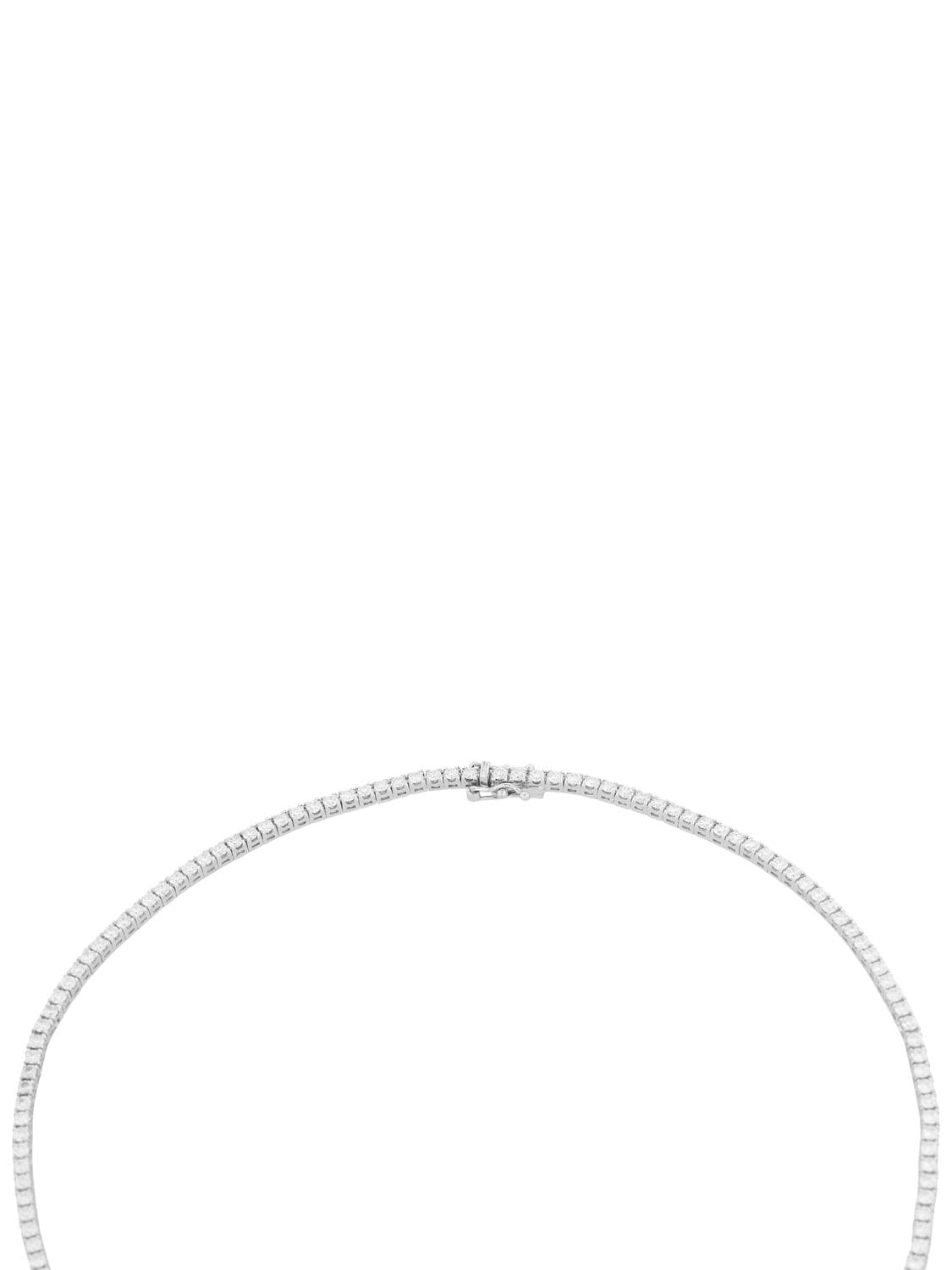 Shop Vanzi 18kt Gold & Diamond Tennis Necklace In White Gold