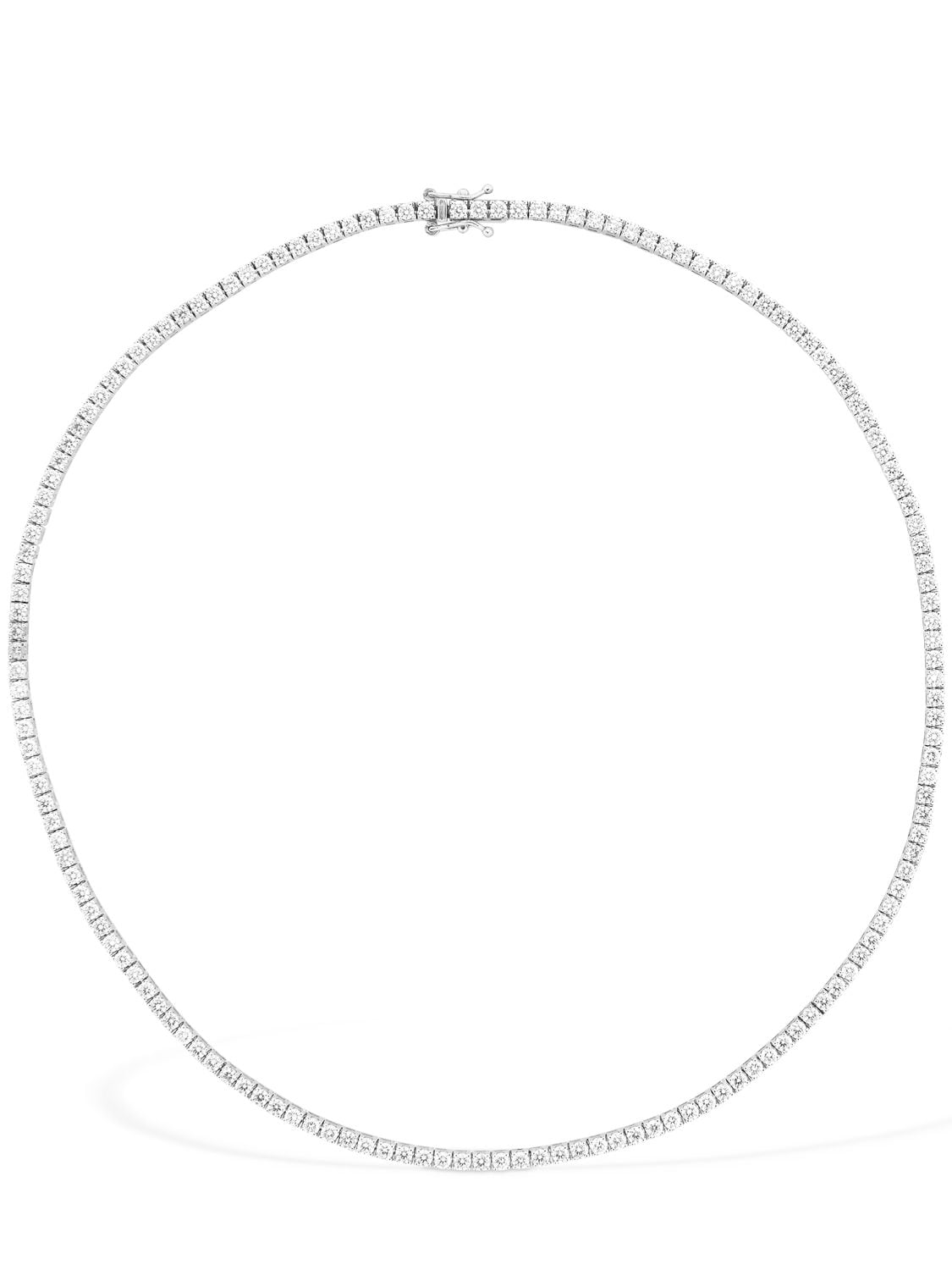 Vanzi 18kt Gold & Diamond Tennis Necklace In White Gold