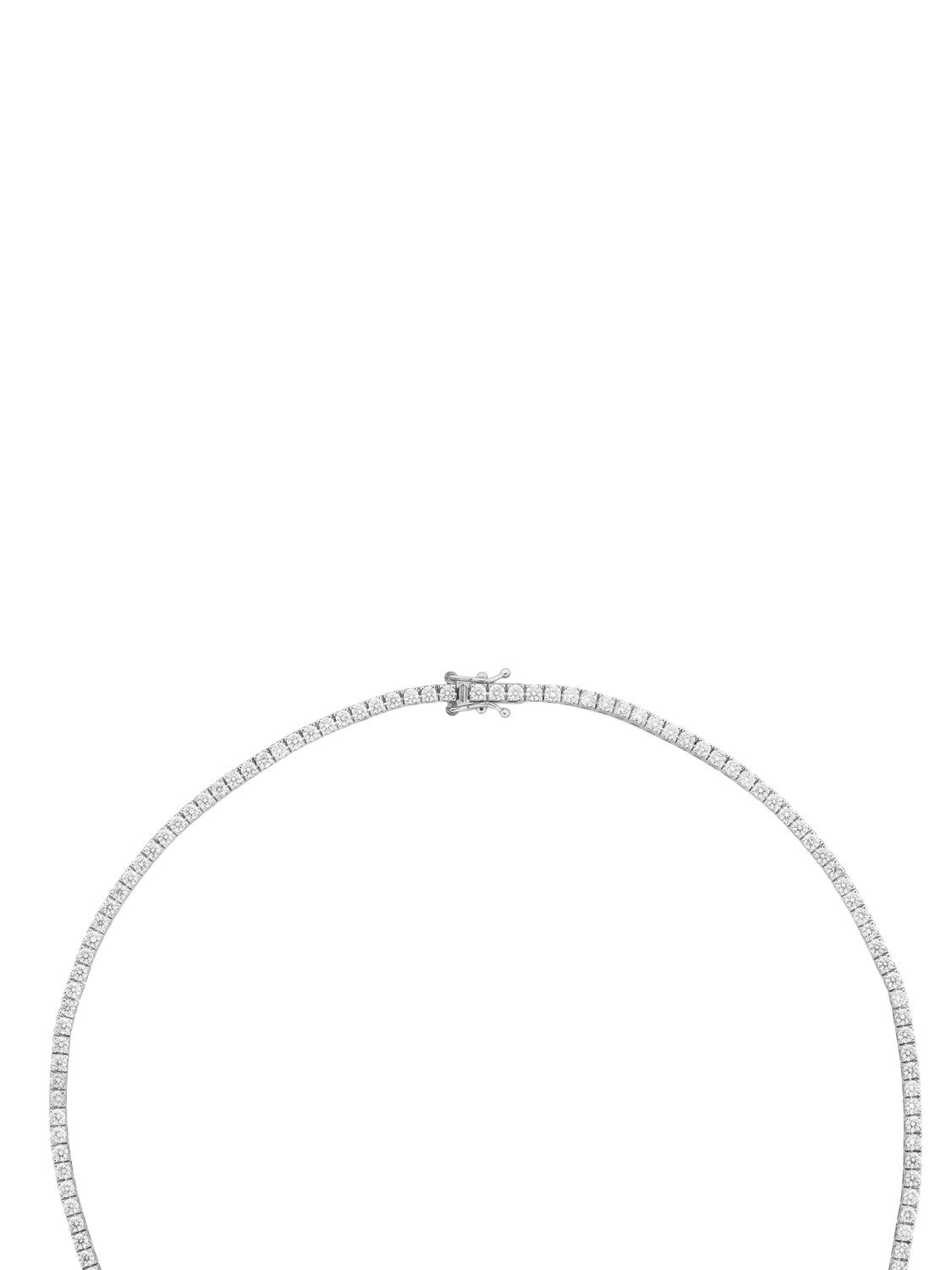 Shop Vanzi 18kt Gold & Diamond Tennis Necklace In White Gold