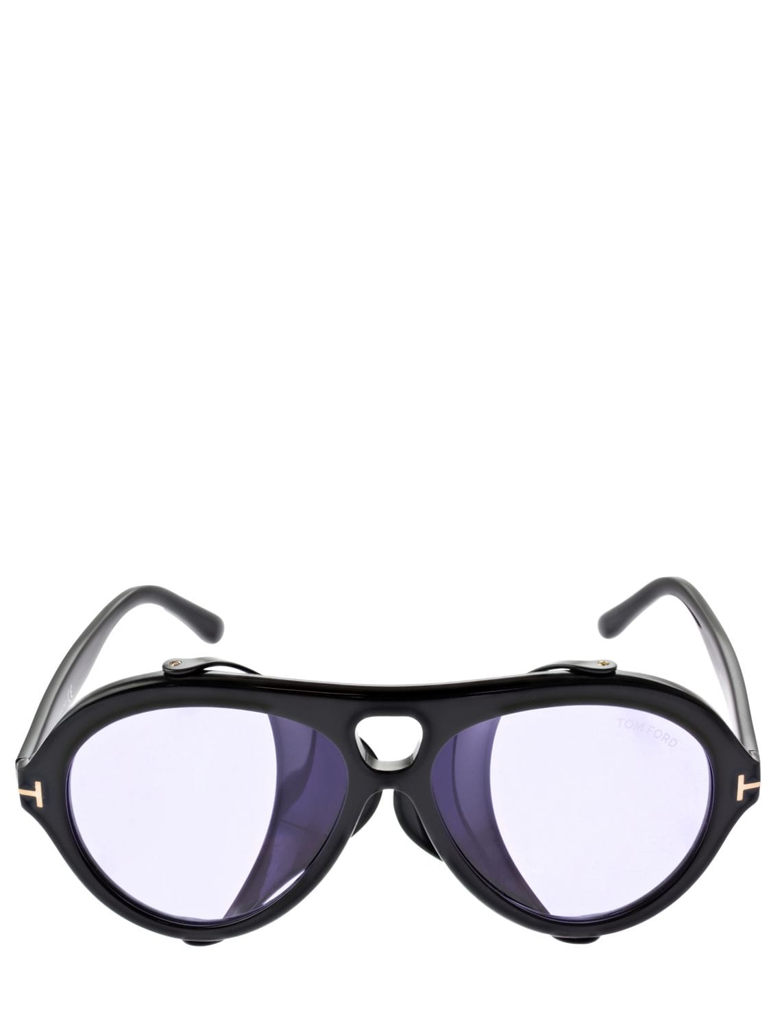 Tom Ford Neughman Round Acetate Sunglasses In Black,blue | ModeSens