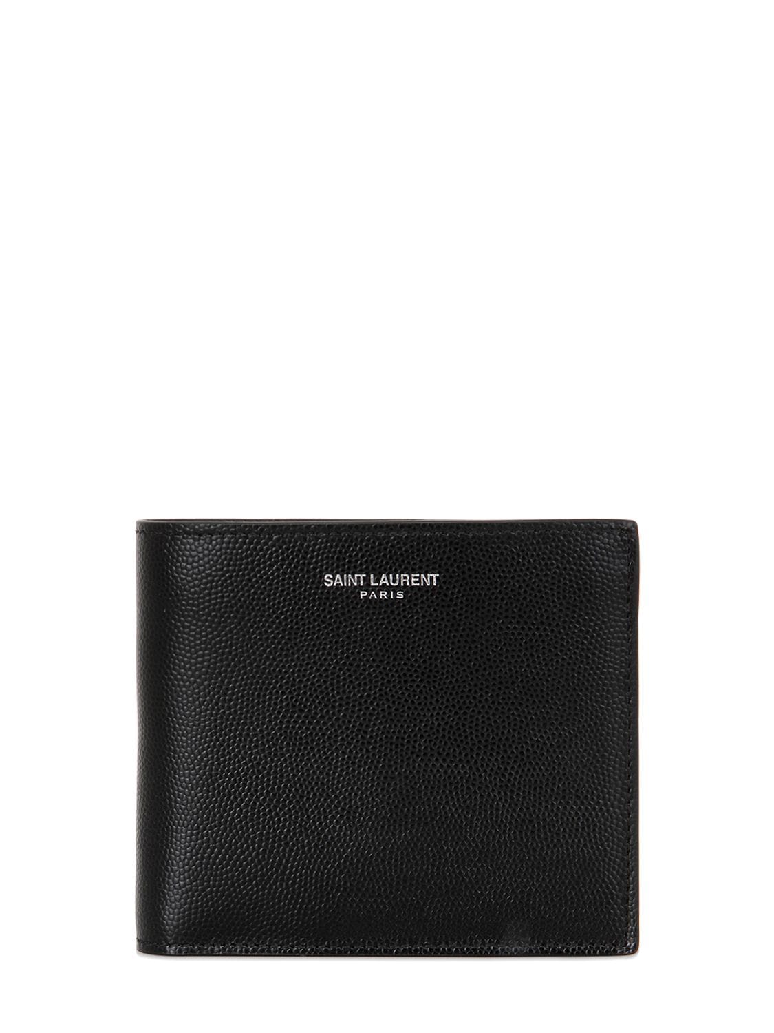 Saint Laurent Eastwest Grain Leather Wallet In Black