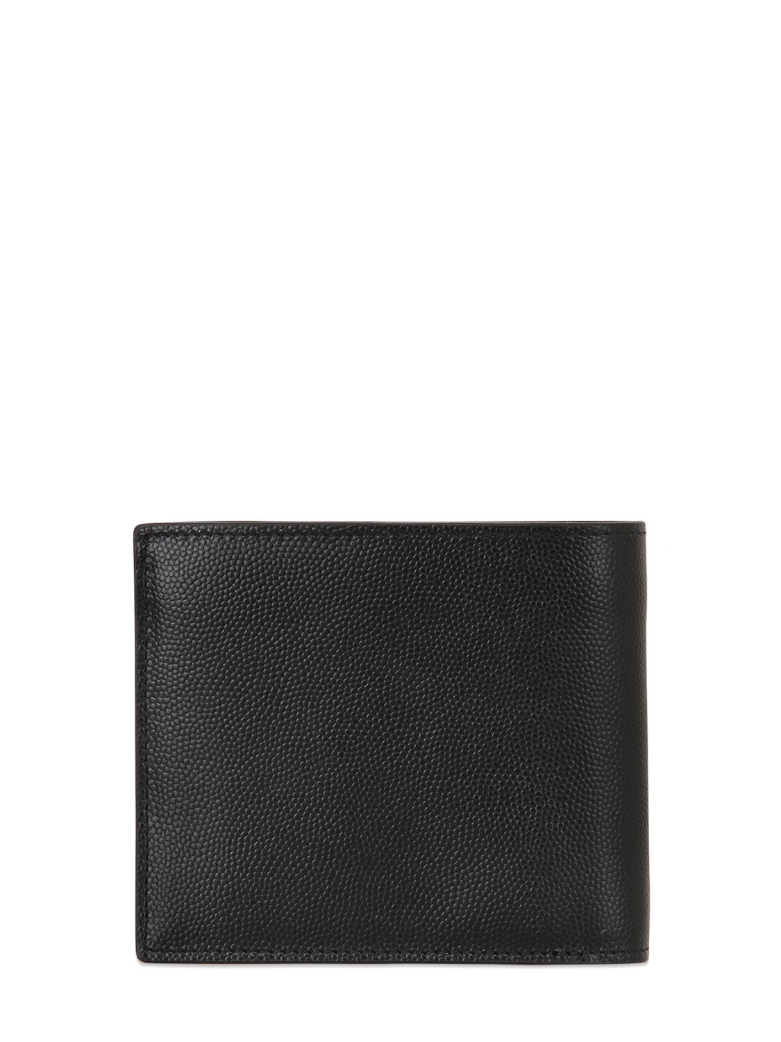 Shop Saint Laurent Eastwest Grain Leather Wallet In Black