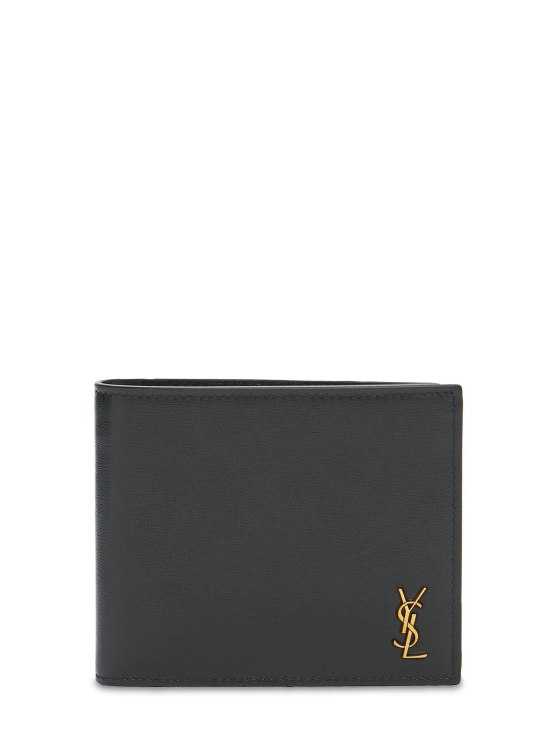 Saint Laurent Monogram Leather Wallet W/ Coin Purse In Black