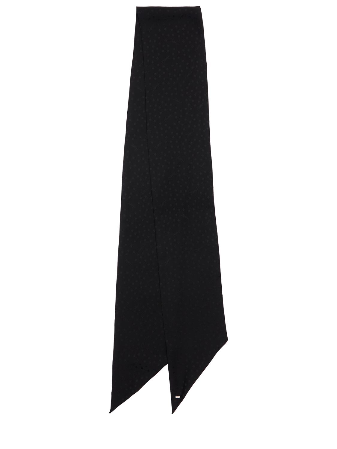Saint Laurent Lavalliere Silk Scarf In Black