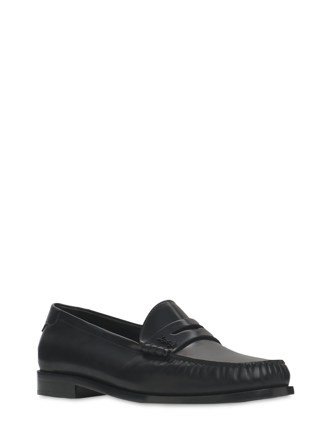 Saint Laurent 20mm Le Loafer Monogram Leather Loafers In Nero | ModeSens