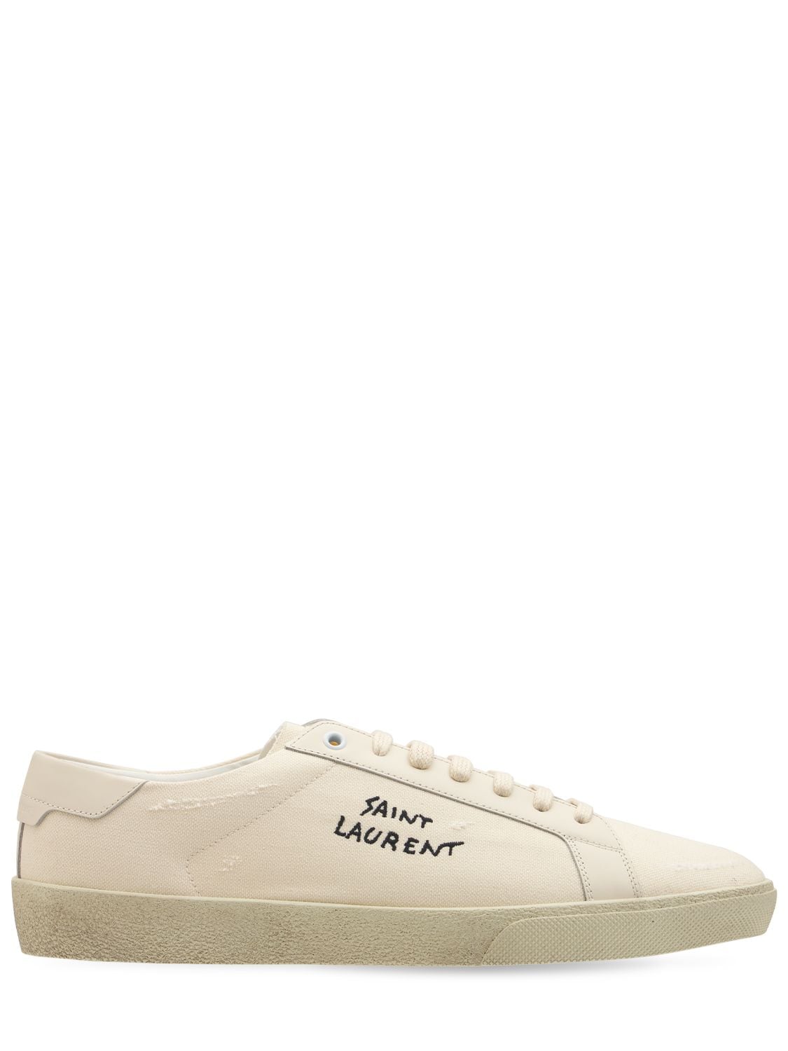 Image of Court Classic Logo Cotton Canvas Sneaker