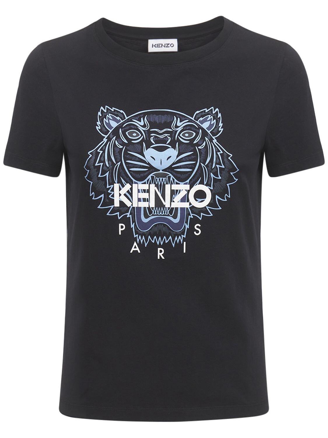 Kenzo Actua 2  Printed Classic Cotton T-shirt In Black