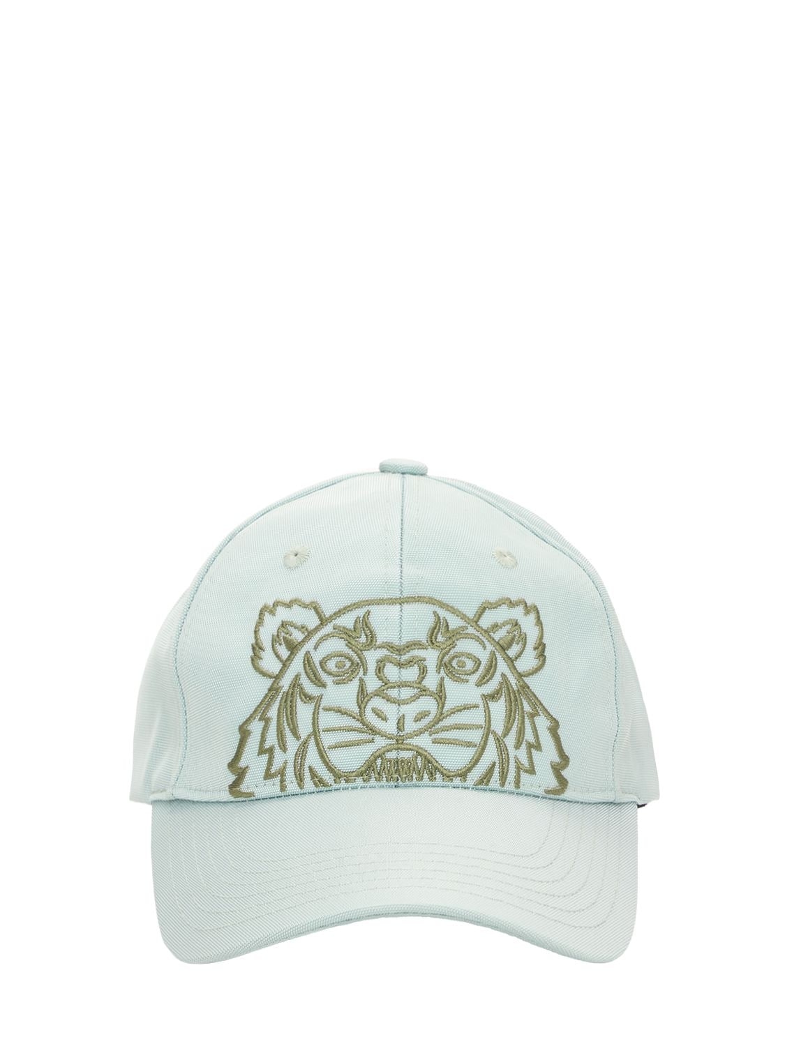 Kenzo Tiger Embroidered Techno Canvas Hat In Sage Green