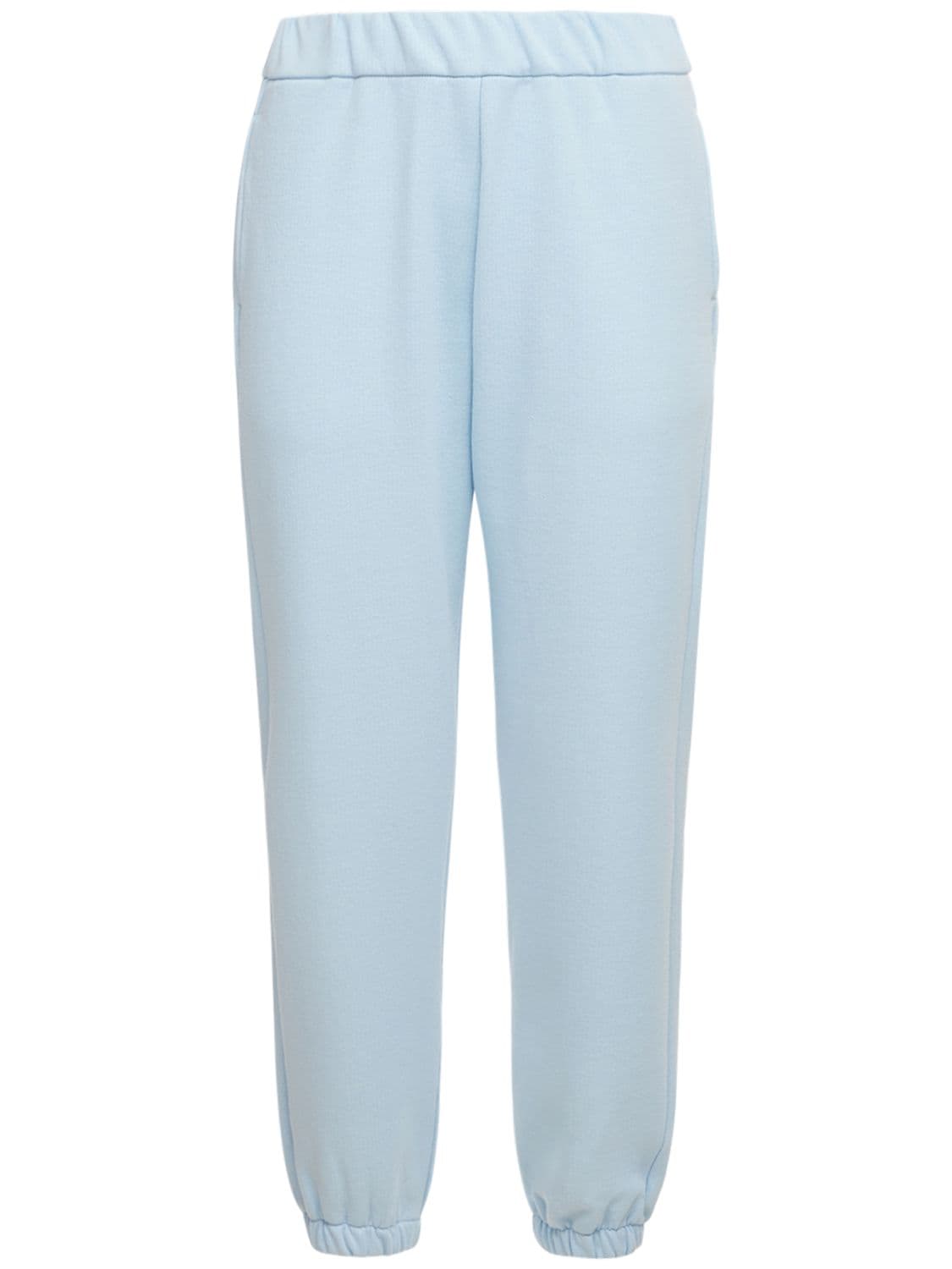 Ag Straight Cotton Sweatpants In Light Blue