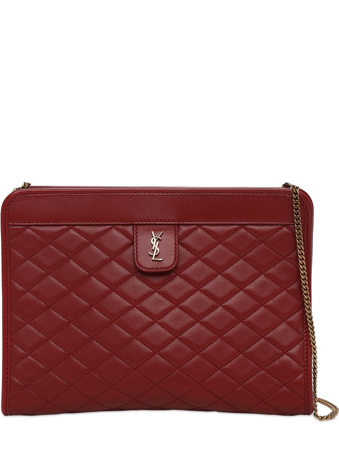 SAINT LAURENT VICTOIRE BABY QUILTED LEATHER CLUTCH,73IYDD014-NJAWOA2